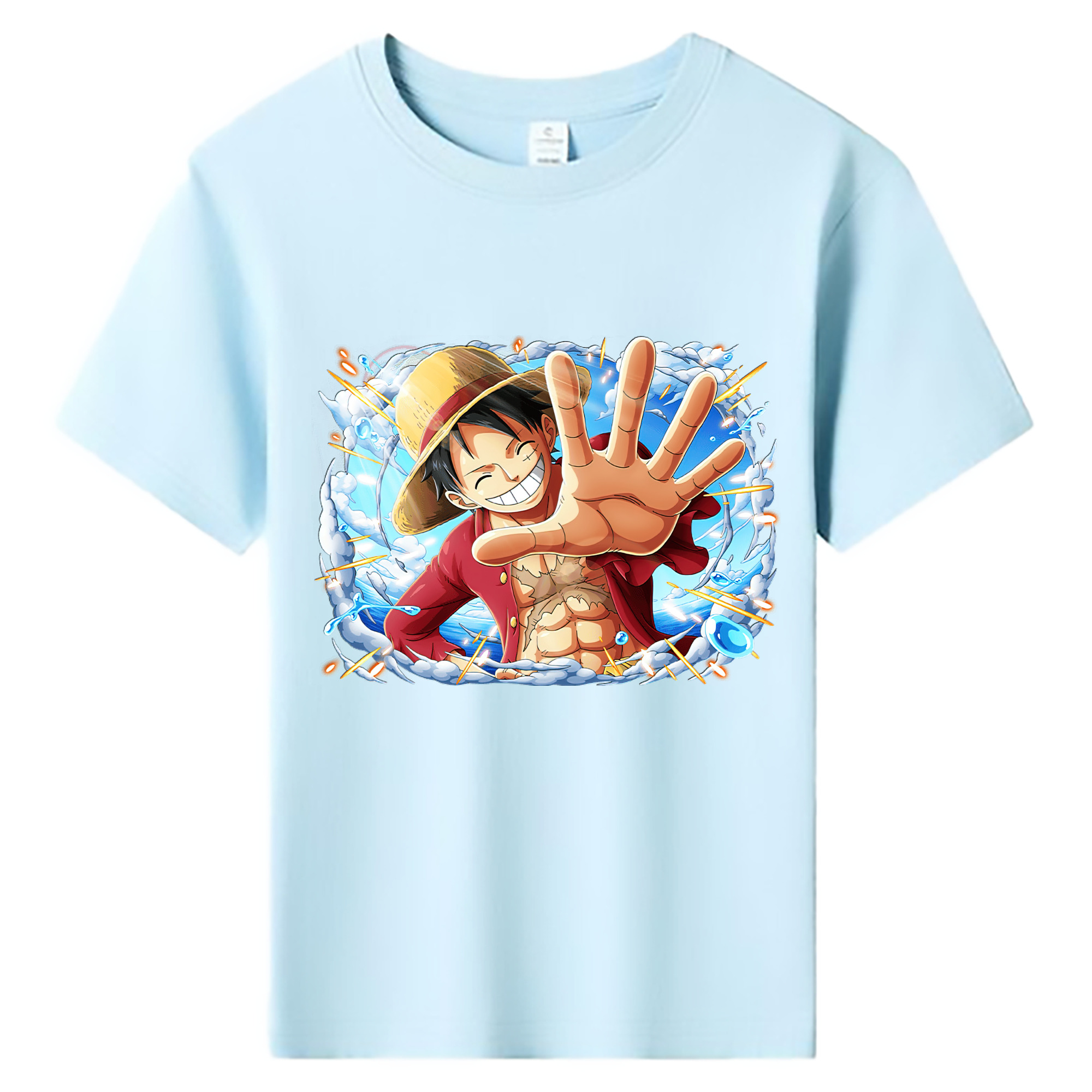 ワンピース モンキー・D・ルフィ ONE PIECE Monkey D. Luffy 綿100％キッズTシャツ（フロントプリント）